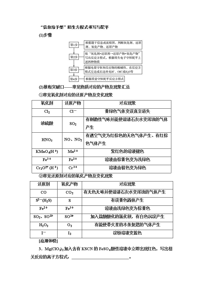 鲁科版高考化学一轮总复习第2章第3节素养提升6特定情况下氧化还原方程式的书写课时学案02