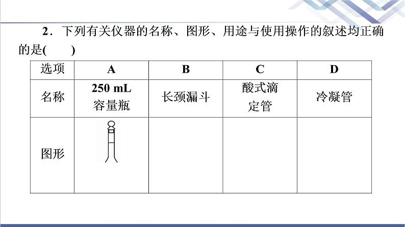 鲁科版高考化学一轮总复习第9章第1节化学实验仪器和基本操作课件08