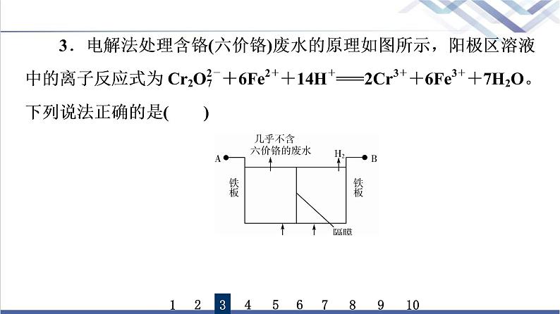 鲁科版高考化学一轮总复习课时质量评价17电能转化为化学能——电解池金属的腐蚀与防护课件08