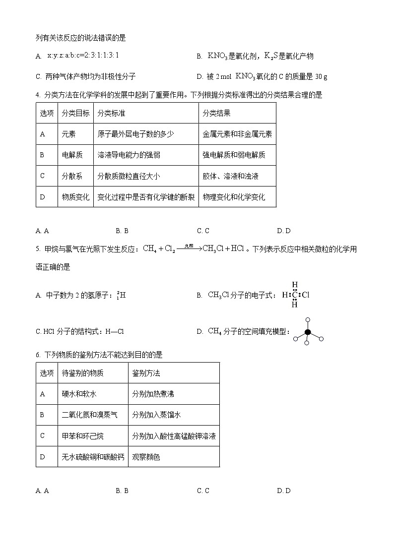 山西省2022-2023学年高三上学期第一次摸底考试化学试题第2页
