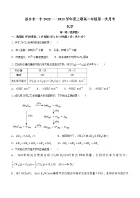 河南省新乡市第一中学2022-2023学年高二上学期第一次月考化学试题（含答案）