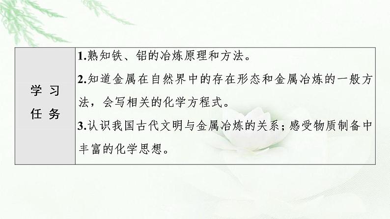 苏教版高中化学必修二专题9第1单元基础课时20金属的冶炼方法课件02