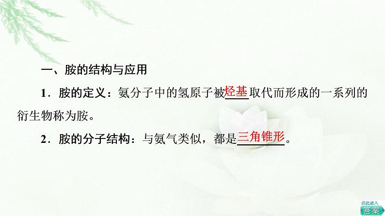 苏教版高中化学选择性必修3专题5第2单元基础课时15胺和酰胺课件04