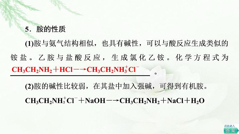 苏教版高中化学选择性必修3专题5第2单元基础课时15胺和酰胺课件07