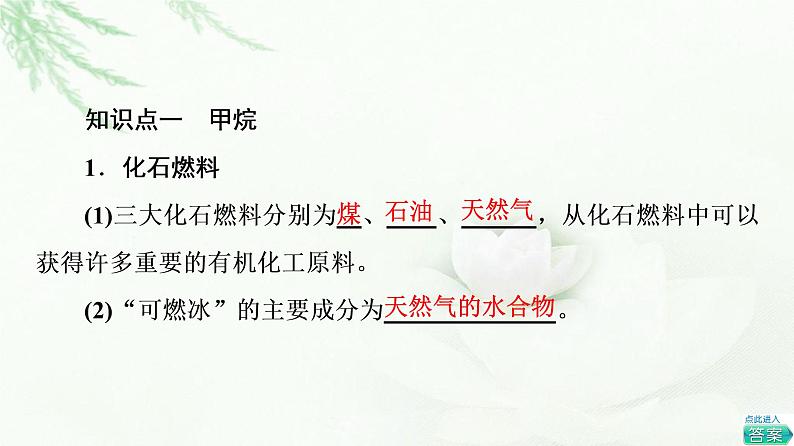 苏教版高中化学必修二专题8第1单元基础课时11天然气的利用甲烷课件第4页