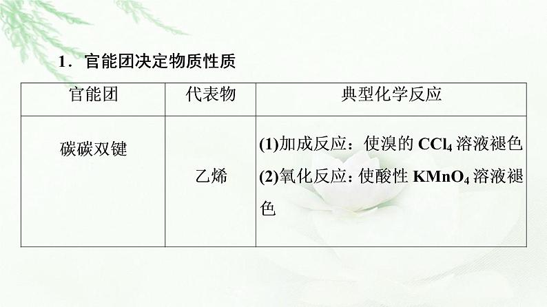 苏教版高中化学必修二专题8第2单元能力课时4有机化合物官能团的特征反应课件05