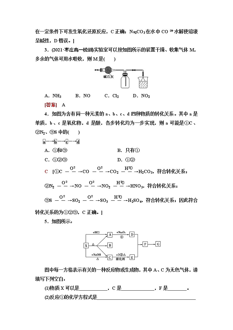 苏教版高中化学必修二能力课时落实2氮及其化合物转化关系的综合应用含答案第2页