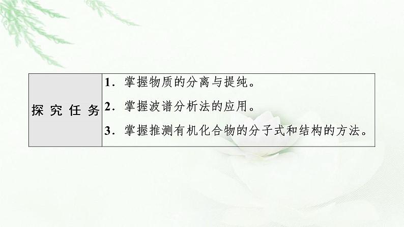 苏教版高中化学选择性必修3专题1第2单元能力课时1有机化合物的分离与提纯、组成与结构的研究课件02