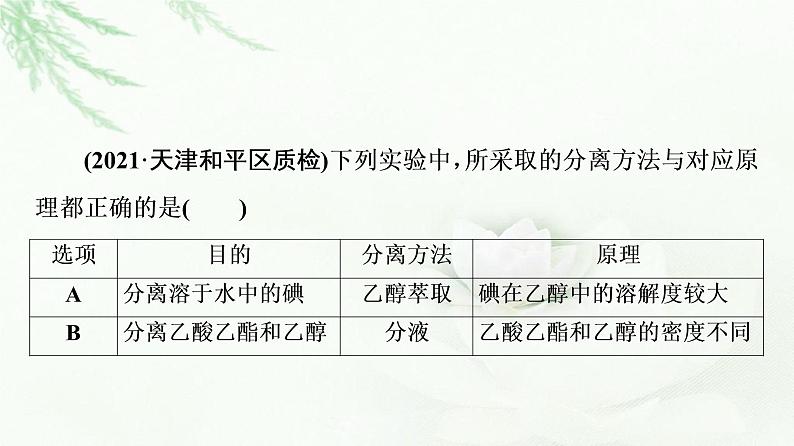 苏教版高中化学选择性必修3专题1第2单元能力课时1有机化合物的分离与提纯、组成与结构的研究课件07