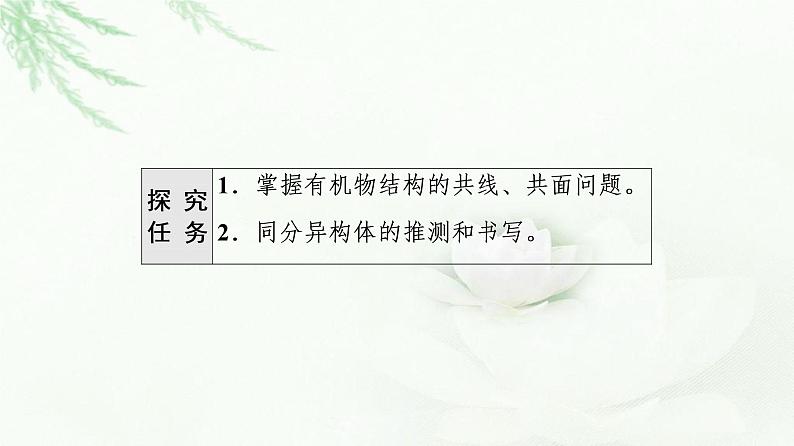 苏教版高中化学选择性必修3专题2第1单元能力课时2有机化合物共线共面的判断、同分异构体的推测与书写课件第2页