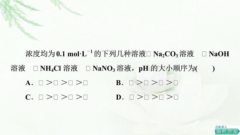 苏教版高中化学选择性必修1专题3第3单元能力课时9盐类的水解课件06