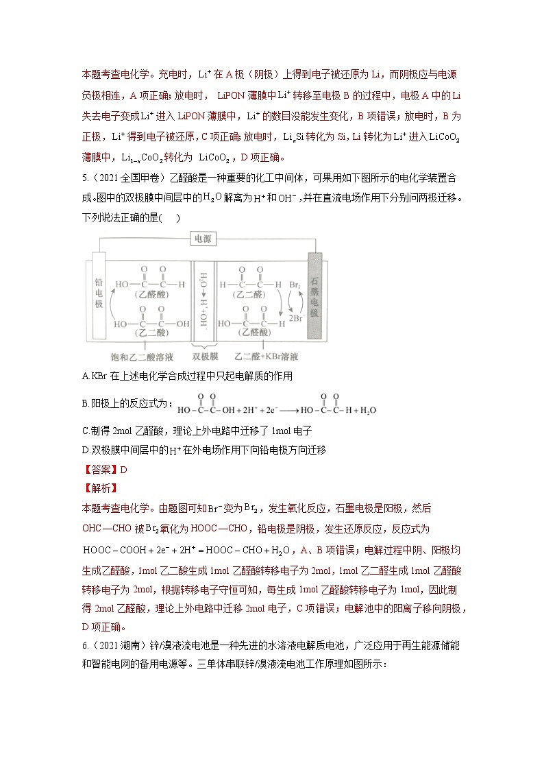 06  电化学原理应用—高考（化学）一轮复习 知识点+练习+测试03