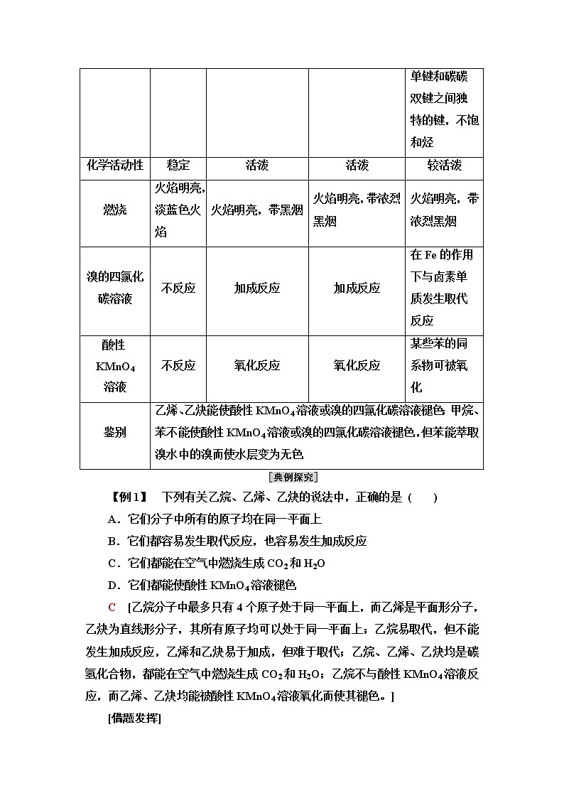 鲁科版高中化学选择性必修3第1章第3节能力课时1常见烃的结构、性质比较芳香族化合物的同分异构体的书写方法学案02