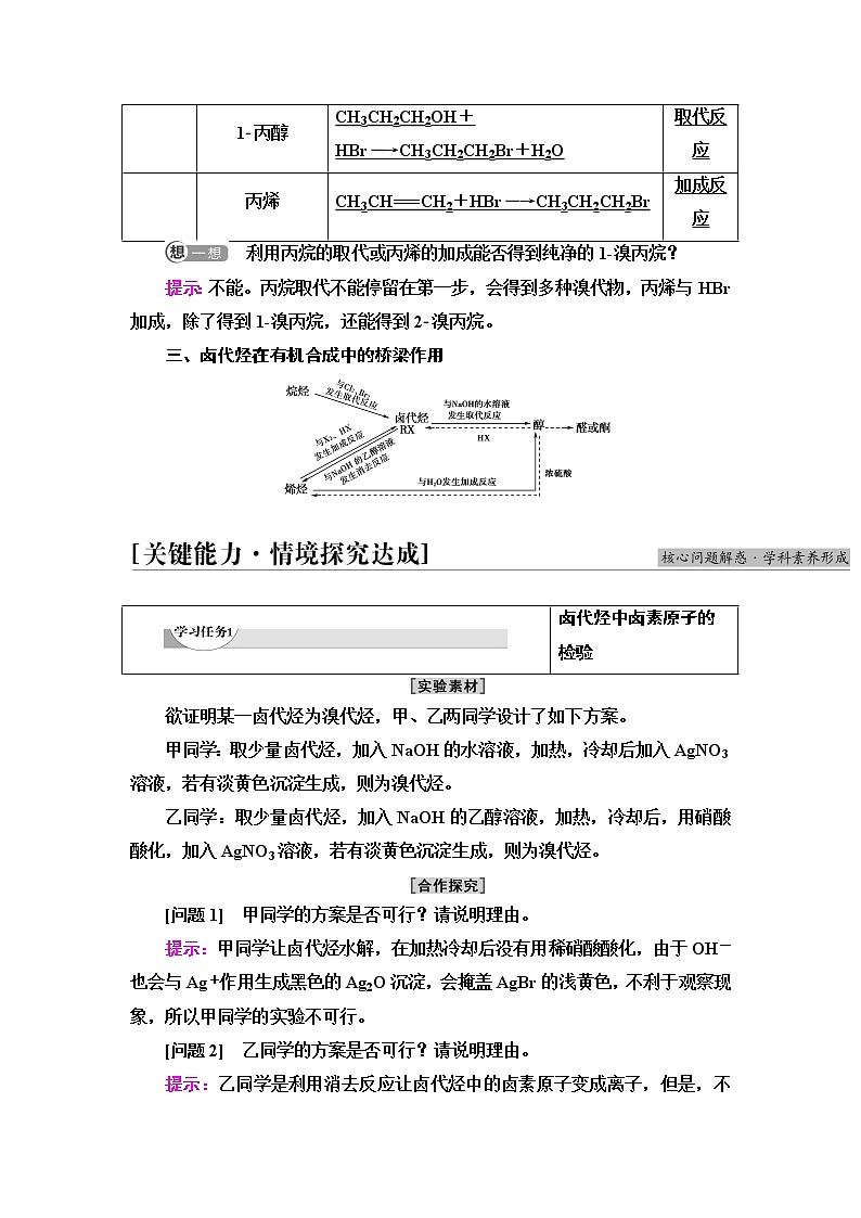 鲁科版高中化学选择性必修3第2章第1节基础课时9有机化学反应类型的应用——卤代烃的性质和制备学案03