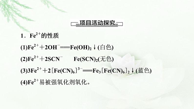 鲁科版高中化学选择性必修2第2章微项目补铁剂中铁元素的检验——应用配合物进行物质检验课件03