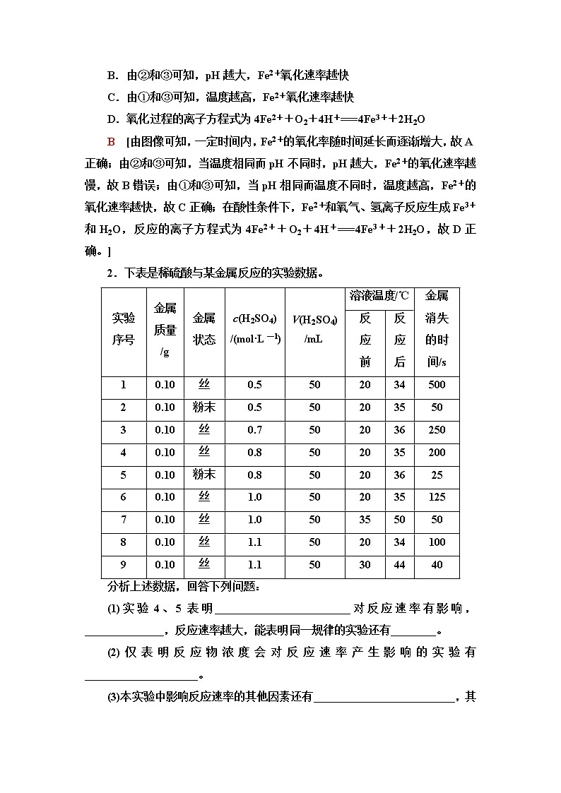 人教版高中化学必修第二册第6章第2节能力课时4反应条件的调控与速率、平衡的有关计算学案第3页