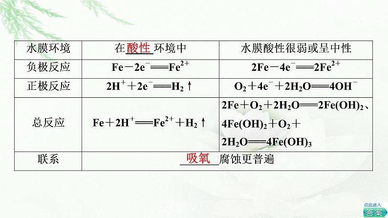 人教版高中化学选择性必修1第4章第3节基础课时20金属的腐蚀与防护课件第7页