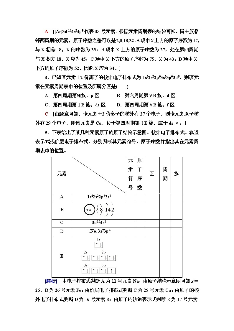 人教版高中化学选择性必修2基础课时落实3原子结构与元素周期表含答案第3页