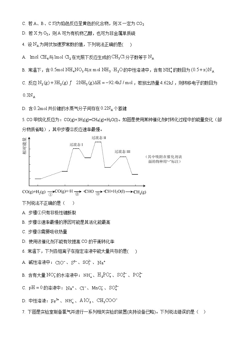 2021天津市十二区县重点学校高三下学期毕业班联考模拟（一）化学试题含答案第2页