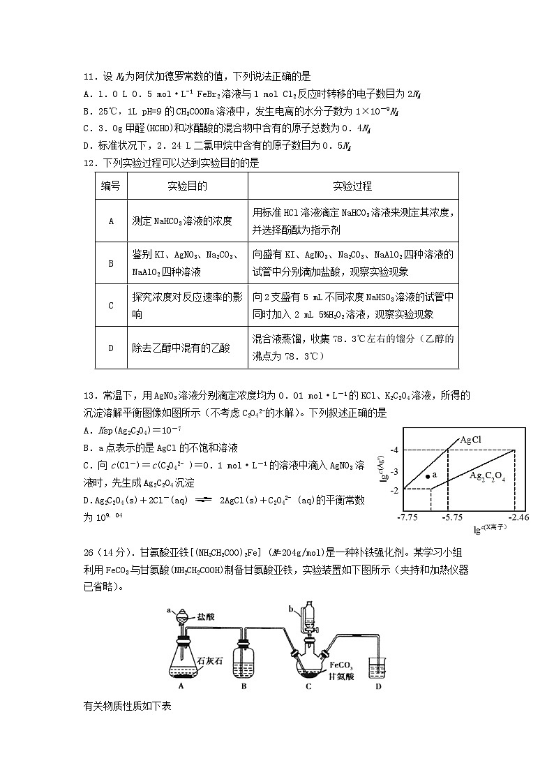 2021四川省川大附中高三上学期期末考试理科综合化学试题含答案第2页