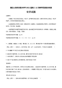 2021湖北山东部分重点中学高三12月教学质量联合检测化学试题含答案