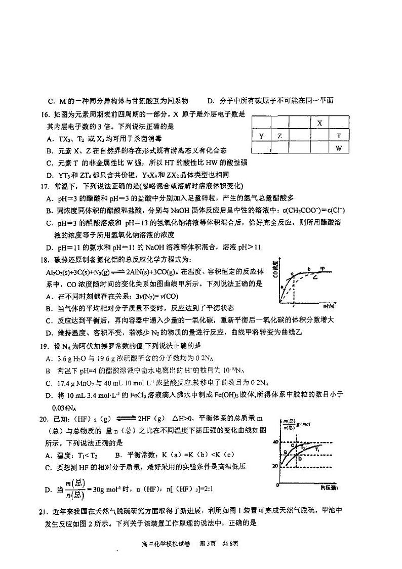 2021宁波镇海中学高三上学期选考适应性测试化学试题图片版含答案03