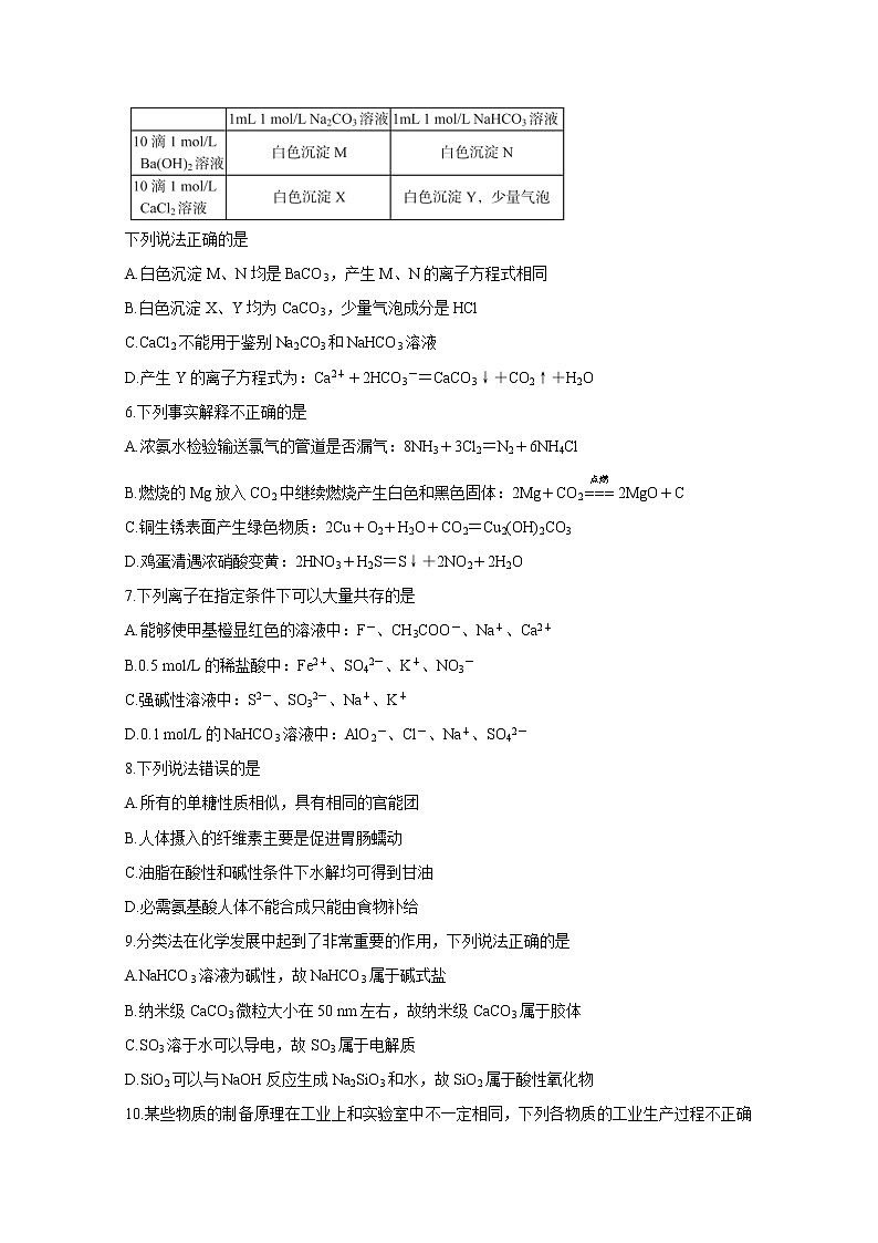 2021安徽省A10联盟高三上学期11月段考试题化学含答案02