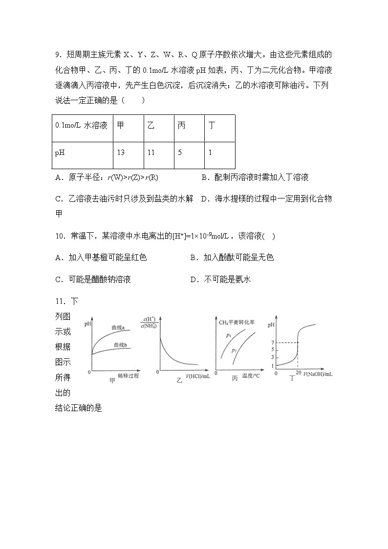 2021邢台二中高三上学期第四次月考化学试题含答案03