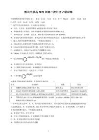 2021内江威远中学高三上学期第二次月考理综-化学试题PDF版含答案