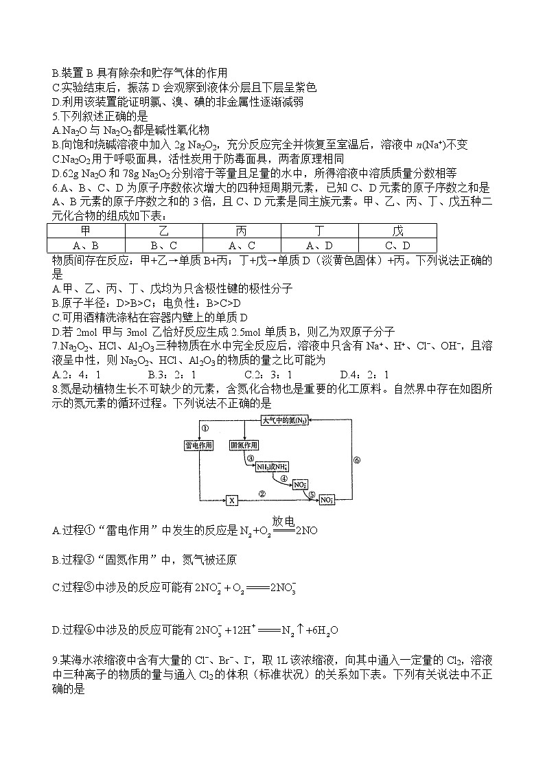  河北省衡水中学2021届上学期高三年级二调考试 化学试卷第2页