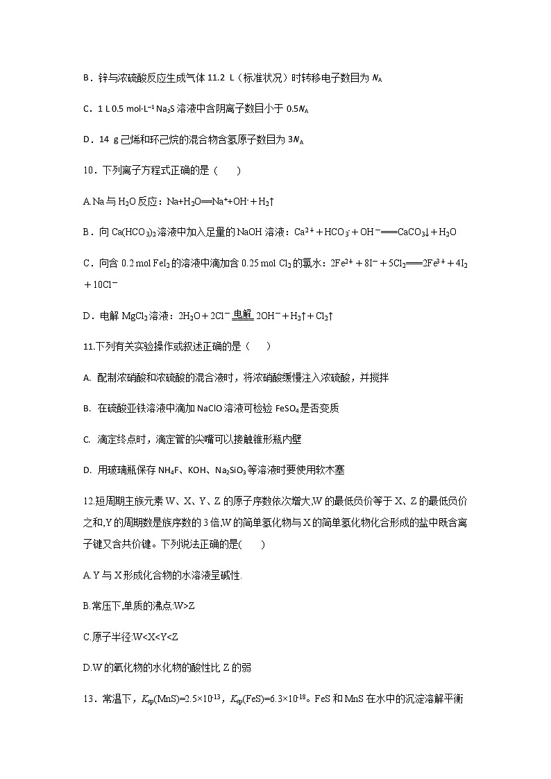 2020宁夏六盘山高级中学高三下学期第五次模拟测试理综-化学试题含答案第2页