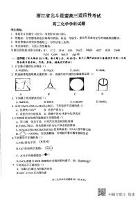 2020浙江省北斗星盟高三适应性考试化学试题PDF版含答案