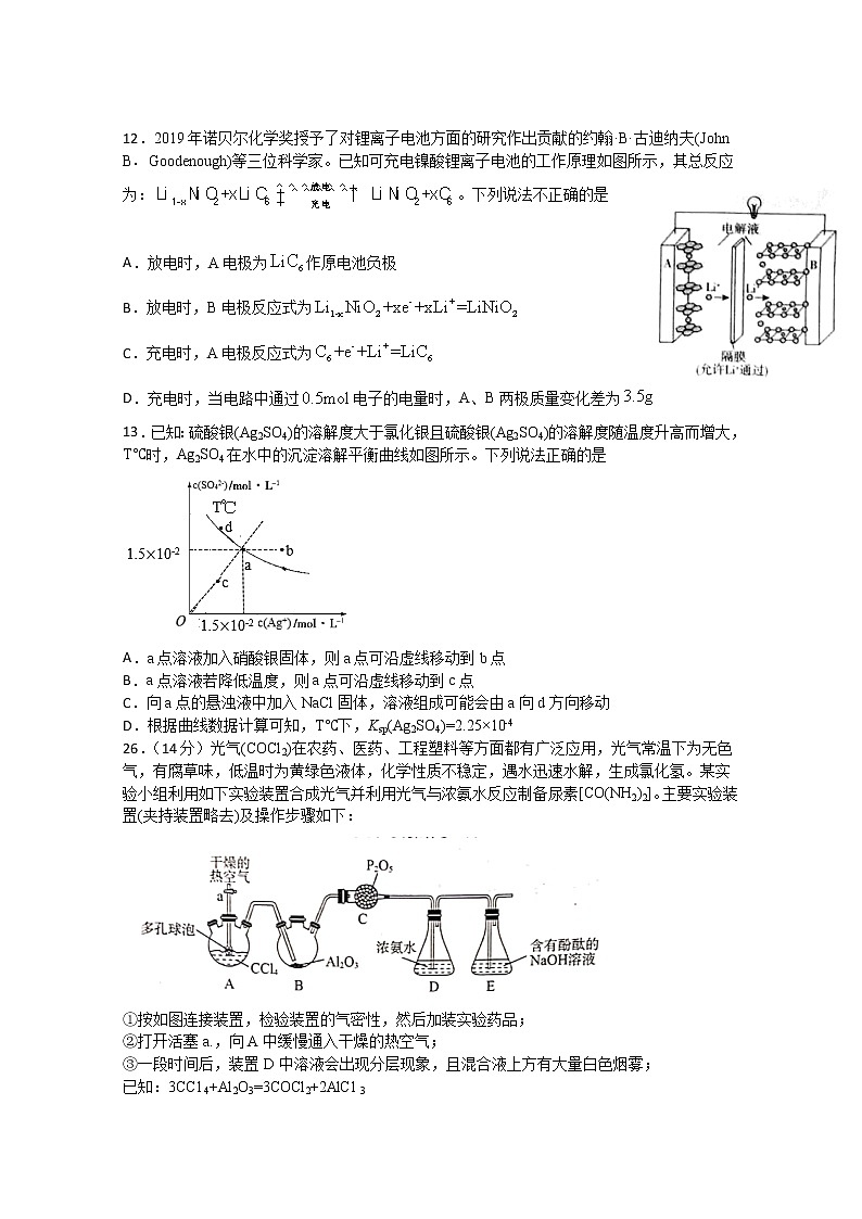 2020四川省棠湖中学高三第二次高考适应性考试理综-化学试题含答案02