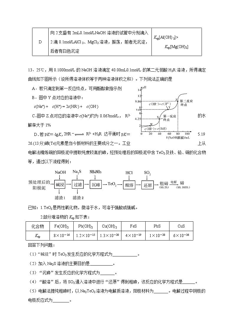 2020攀枝花高三第三次统一考试化学试题含答案第3页