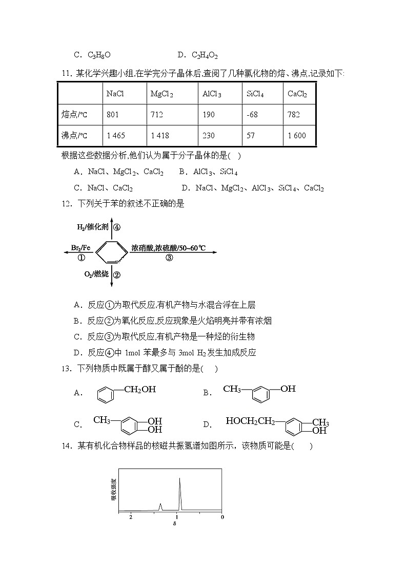 2021葫芦岛八中高二下学期期中考试化学试卷含答案03