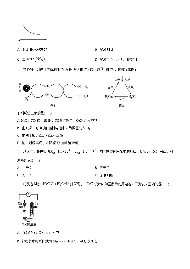 2021平顶山高二上学期期末化学试题含答案03