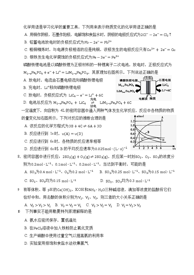 2021江苏省南菁高级中学高二上学期期中考试化学试题含答案第2页