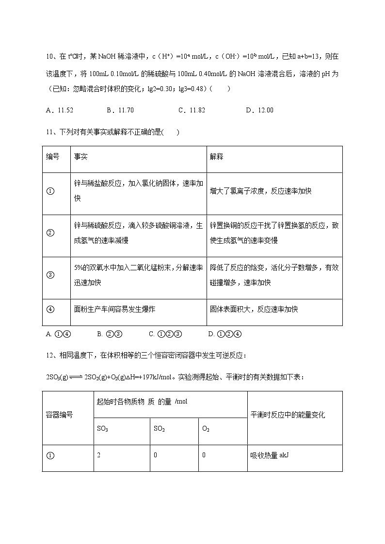 2021四川省仁寿一中北校区高二12月月考化学试题含答案第2页