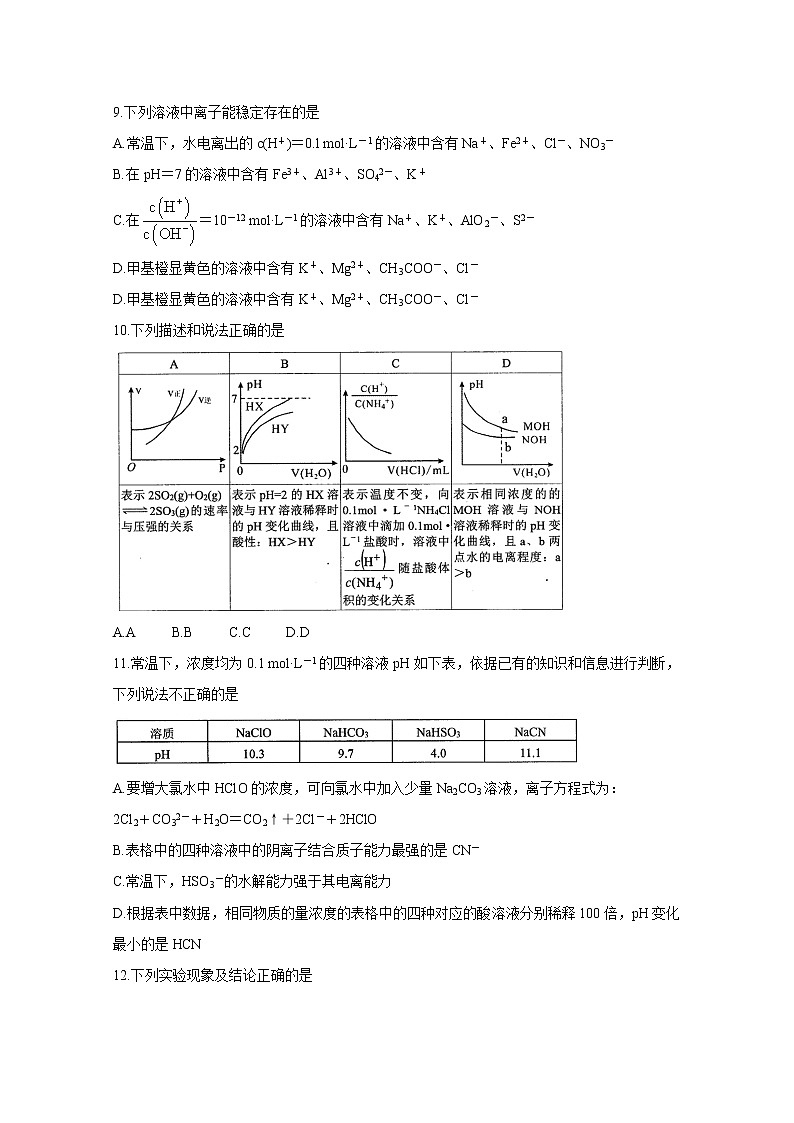 2021全国百强名校“领军考试”高二上学期11月联考试题化学含解析03