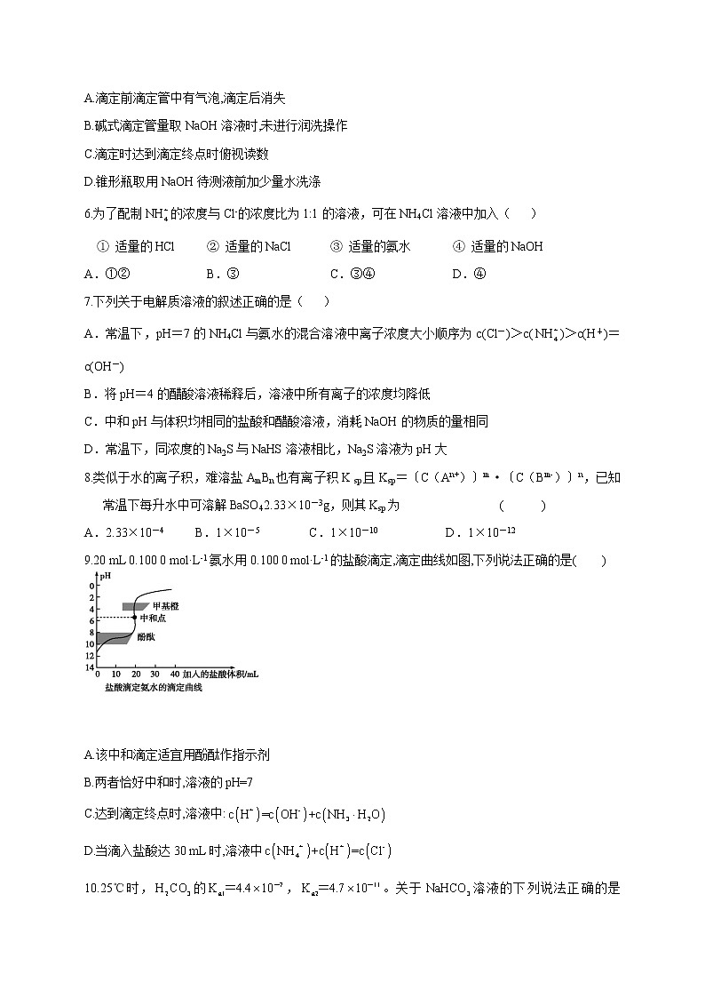2021长春第二实验中学高二上学期期中考试化学试题含答案02