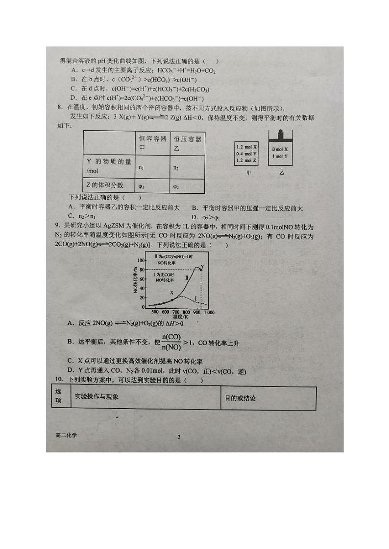 2020南阳一中高二下学期期末考前模拟化学试题图片版含答案03