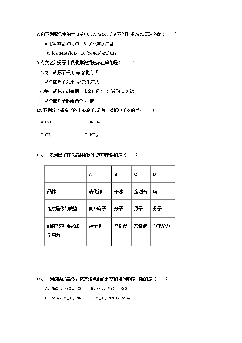 2020大连普兰店区一中高二5月线上教学质量检测化学试题含答案第2页
