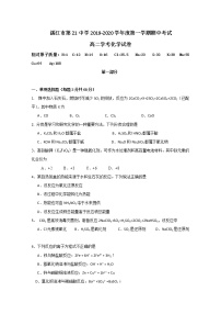 2020湛江第二十一中学高二上学期期中考试化学试题（学考）含答案