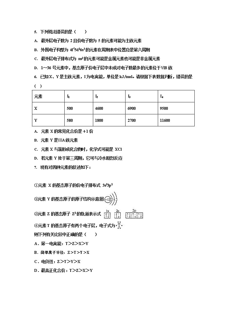 2020河北省枣强中学高二下学期第二次月考化学试题含答案02