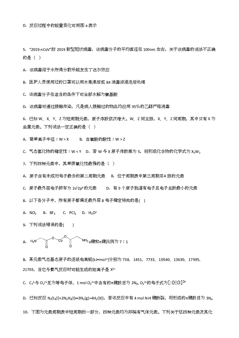 2020孝义高二3月阶段性考试化学试题含答案第2页
