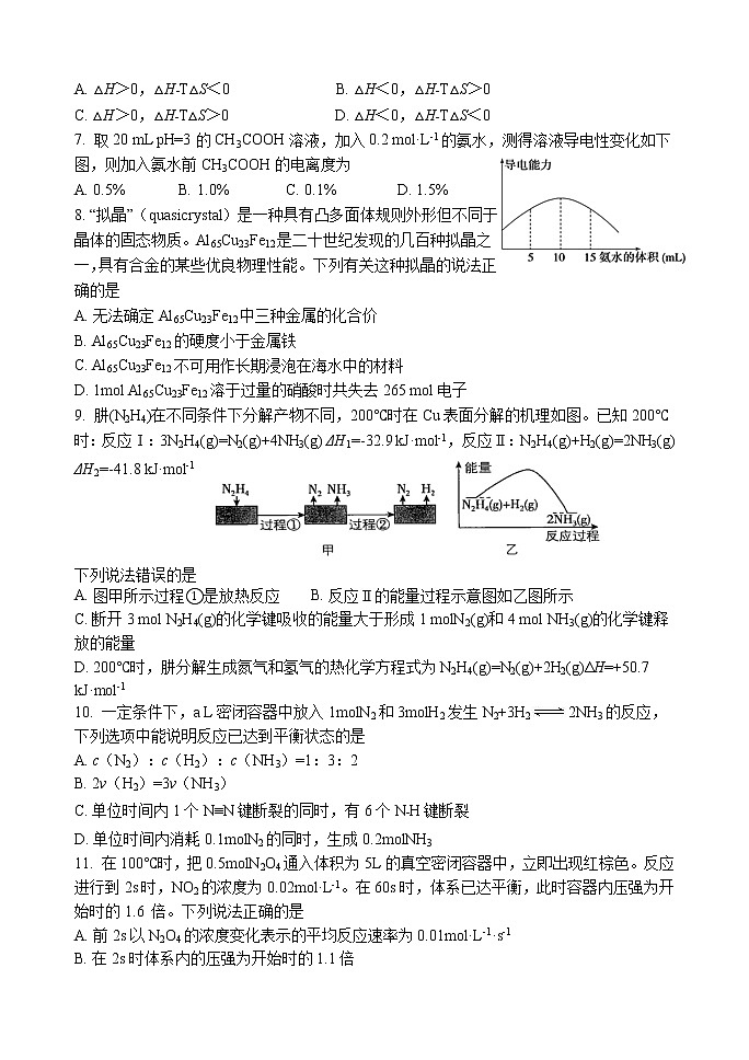 2020临沂罗庄区高二上学期期末考试化学试题含答案02