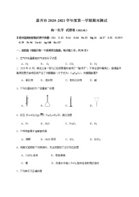 2021嘉兴高一上学期期末检测化学试题含答案