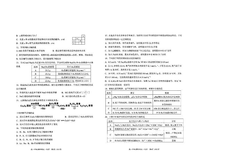 2021山西省怀仁市高一上学期期末考试化学试题（扫描）扫描版含答案02