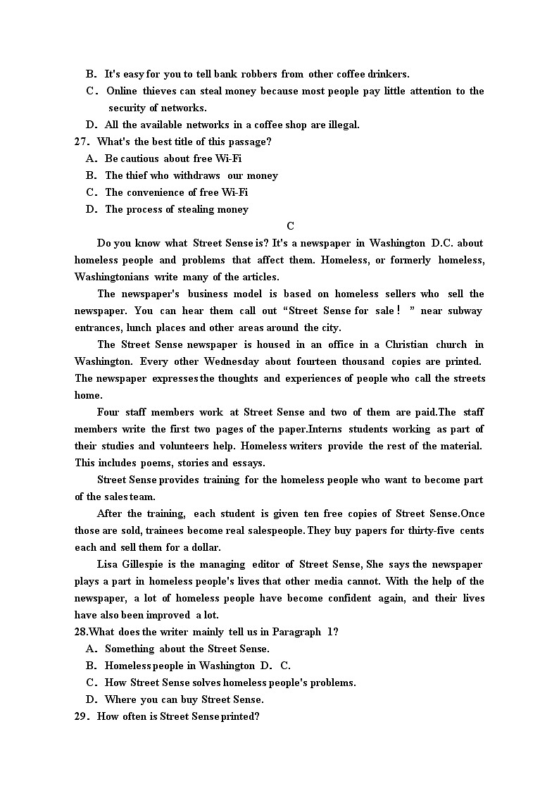 英语周考（1）第3页