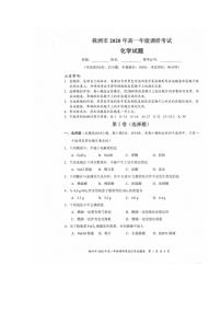 2020株洲高一下学期调研考试化学试题扫描版含答案